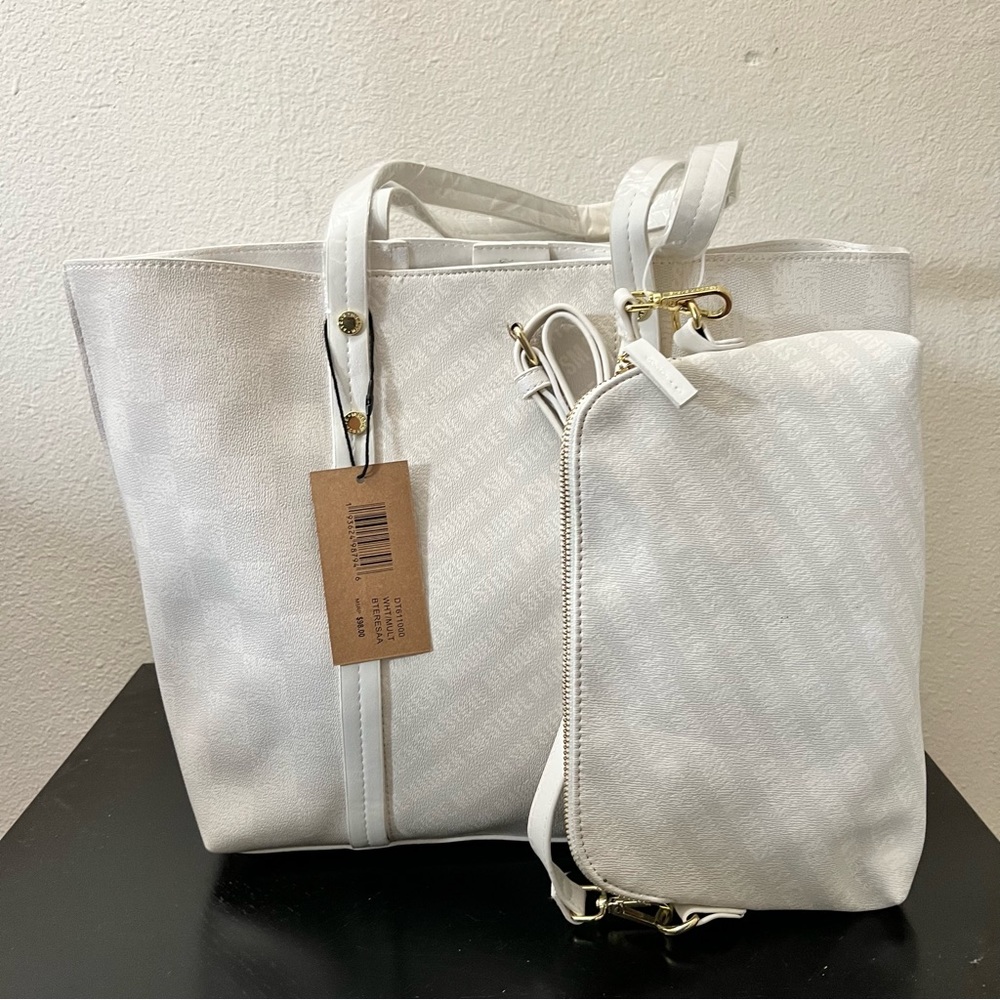 NWT Brown logo Tote Bag with Crossbody Set by Steve Madden